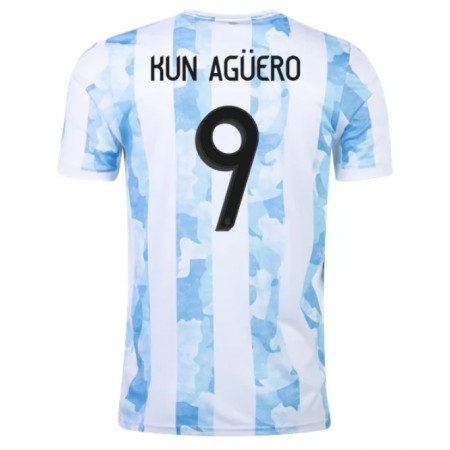 Fußballtrikots Argentinien Kun Aguero 9 Heim Trikotsatz 2021